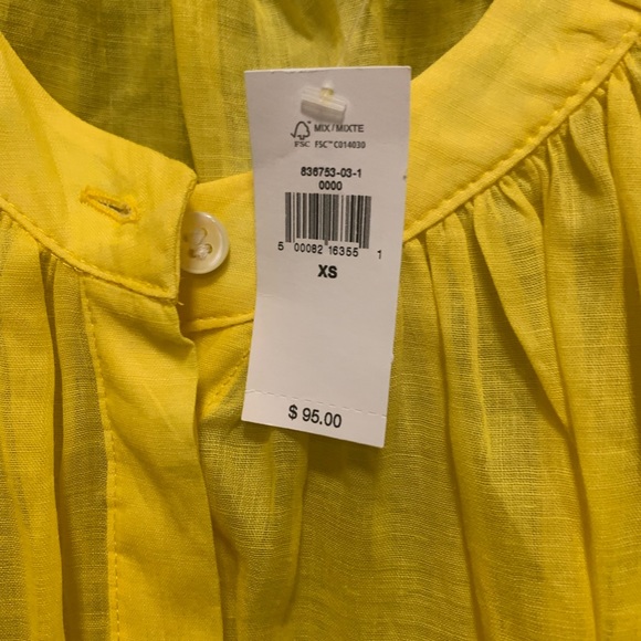 Banana Republic beautiful Yellow blouse NWT!!! - Picture 5 of 6